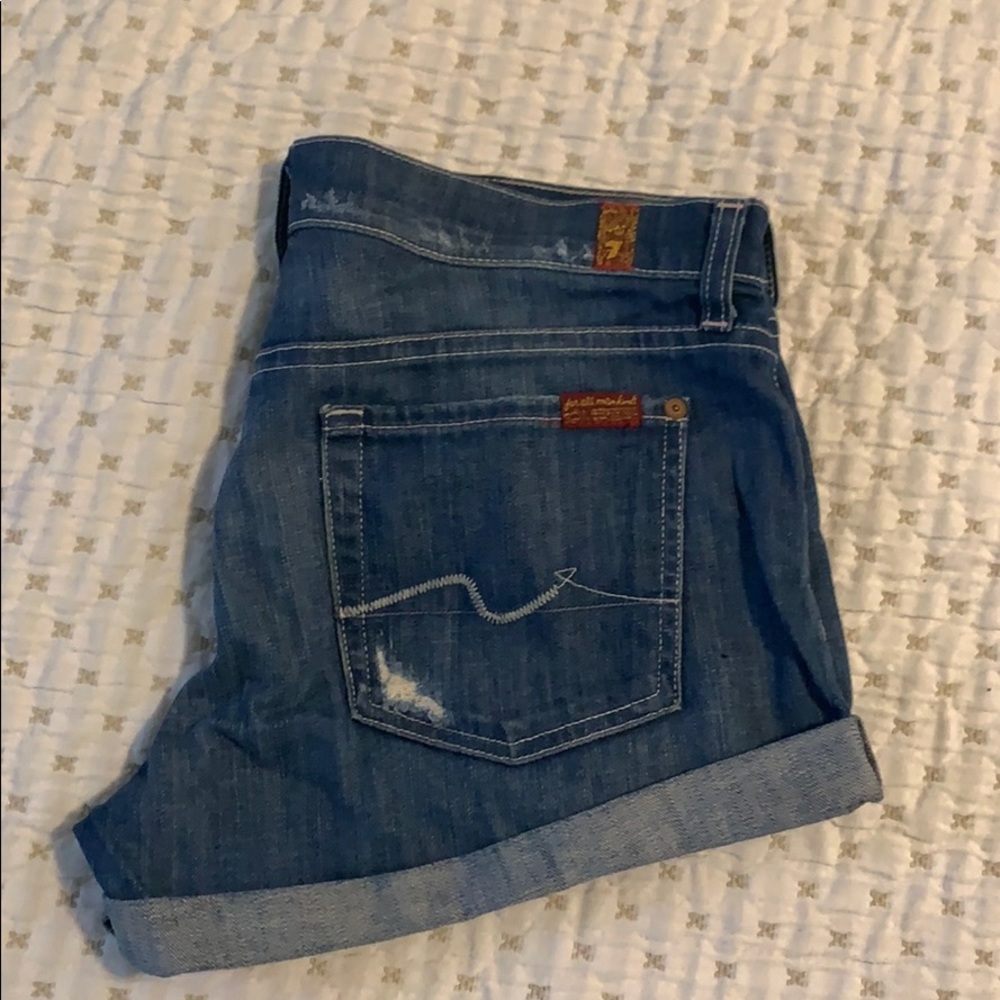 7 for all mankind jean shorts
